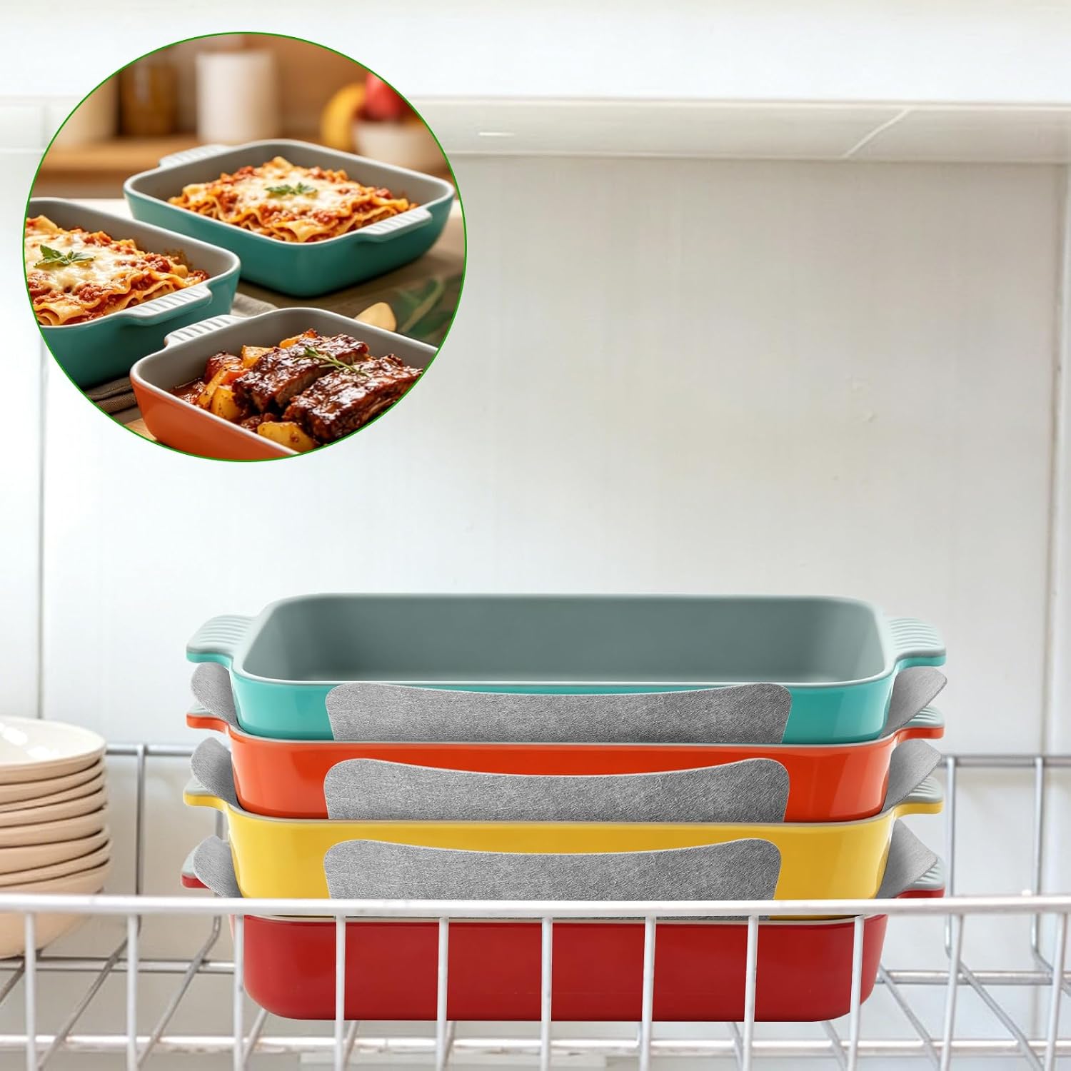 36 Pcs Felt Pan Protectors 3 Sizes for Pot Stacking Cross Design