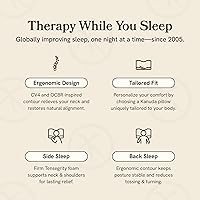 Vista 3 de Kanuda Mini almohada portátil (avena) – Almohada cervical ortopédica compacta para viajes, soporte firme de espuma viscoelástica con terapia CV4