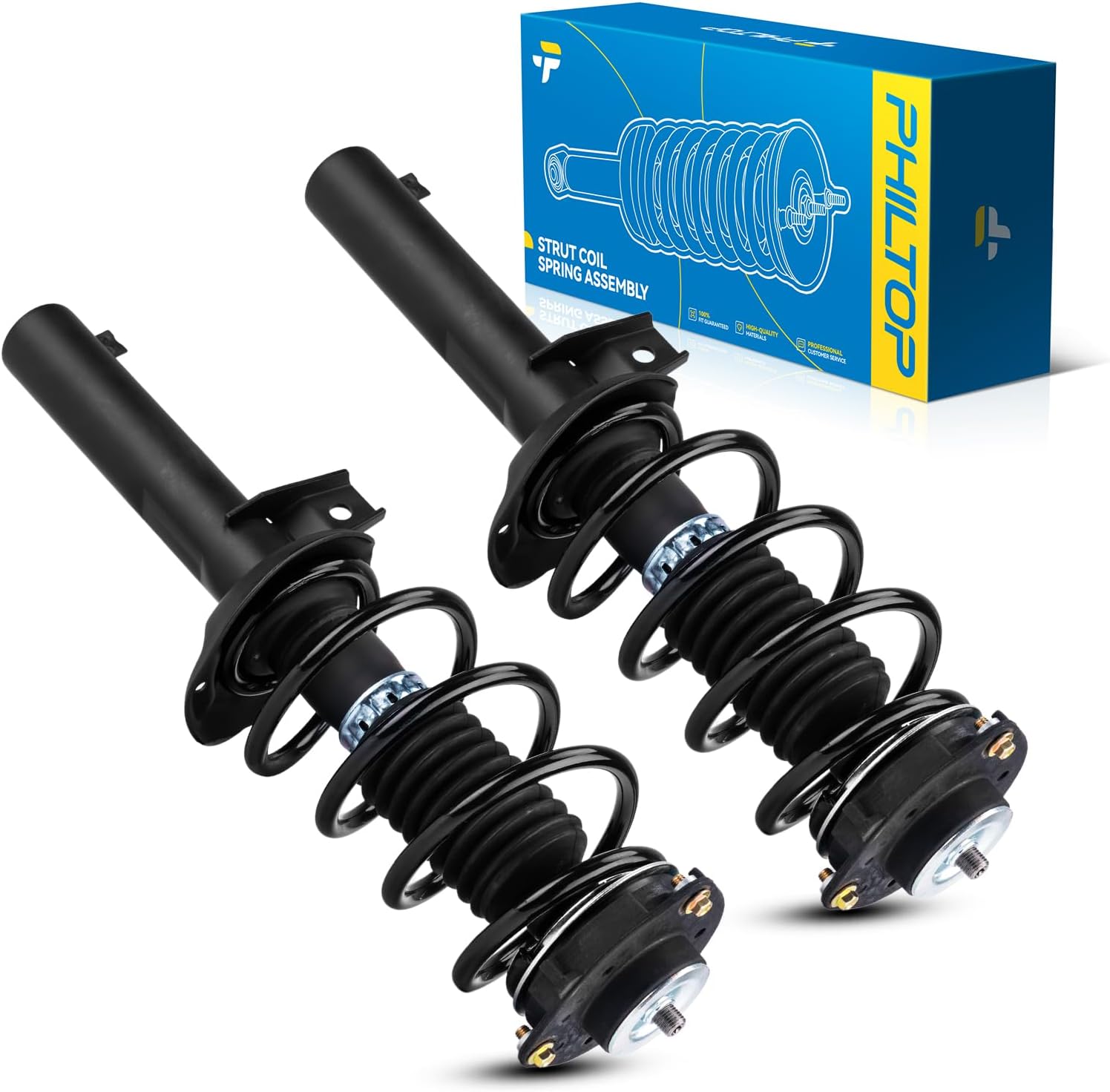 Front Complete Struts Assembly with Coil Spring For 2005-2018 Volkswagen Jetta 2012-2019 Volkswagen Beetle 2010-2014 Volkswagen Golf 2007-2011 Volkswagen Eos 172311*2-Quick Loaded Suspensionโ