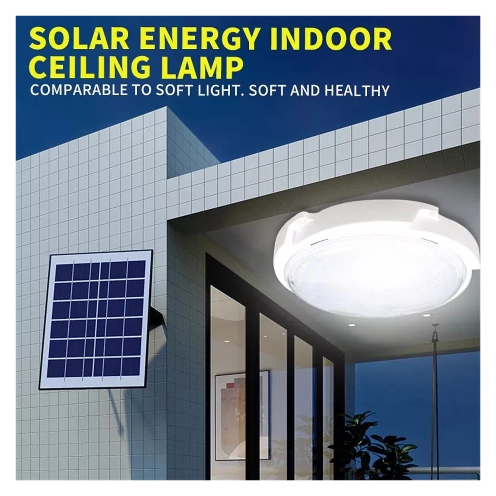 Lampy Solarne Zewnątrz, 200 watowe lampy słoneczne Indoor & Outdoor Home Solar Lampa sufitowa Pilot Lampa słoneczna Garden Yard Patio Solar Wisiorek Światła,Do ogrodu, ulicy, werandy(Wit)