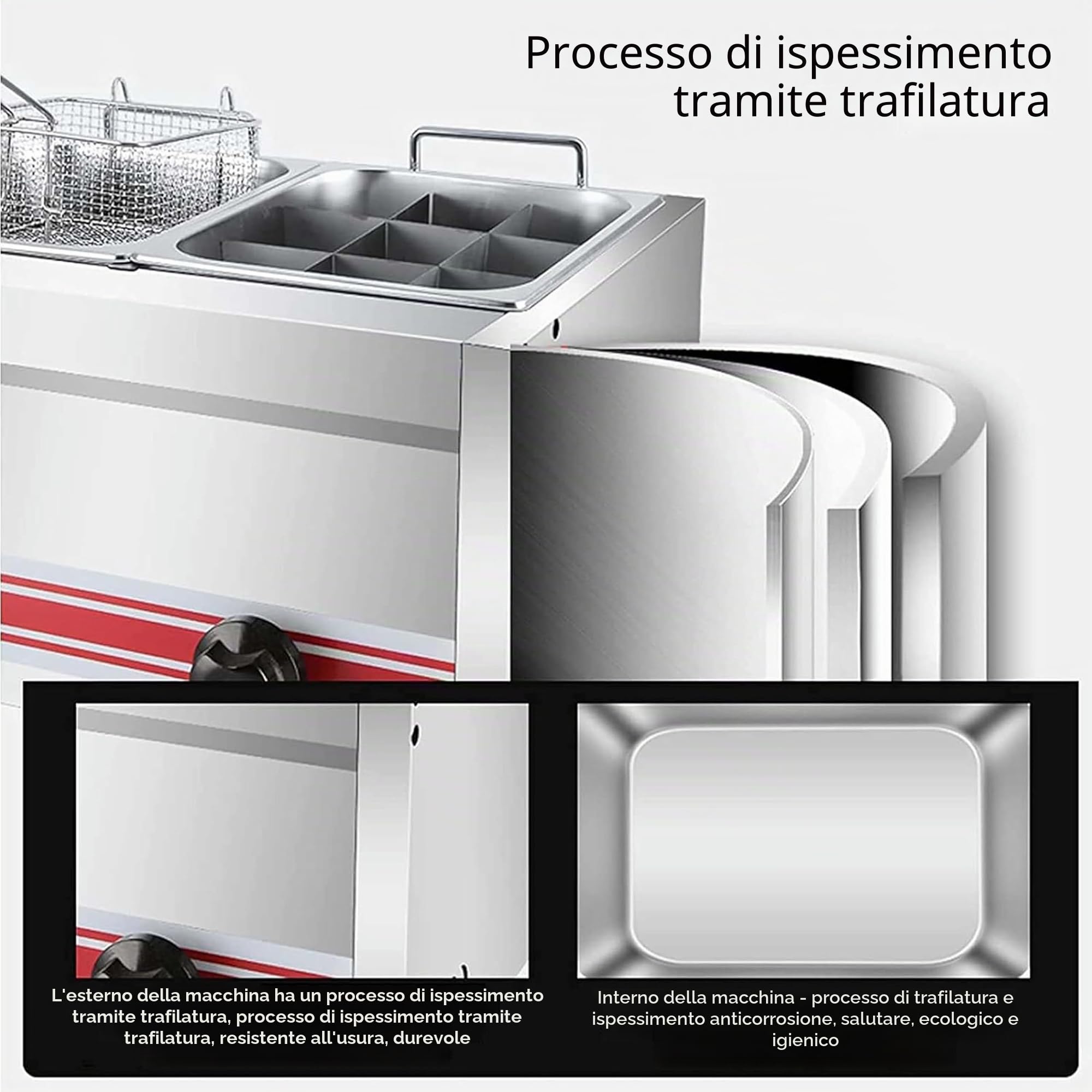 Friggitrice a Gas Professionale, Friggitrice a Gas 10L/20L/30L, Friggitrice per Patatine di Pollo in Acciaio Inossidabile per Ristorante Commerciale Cucina Domestica,Doublecylinder10L+10L