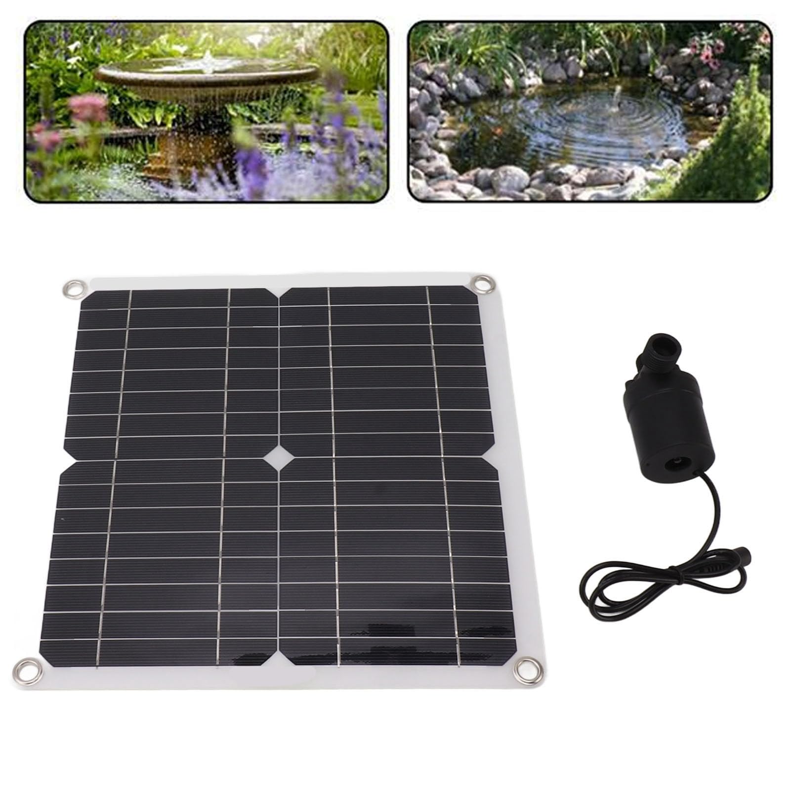Tyenaza Kit Pompa Acqua Solare, 50 W Pannello Solare 22 W Pompa Acqua 800L/h 12 V DC a Basso Rumore Pompa Solare per Stagno per Bagni di Uccelli, Giardino, Acquario