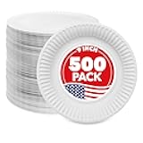 Stock Your Home 9-Inch Paper Plates Uncoated, Everyday Disposable Plates 9