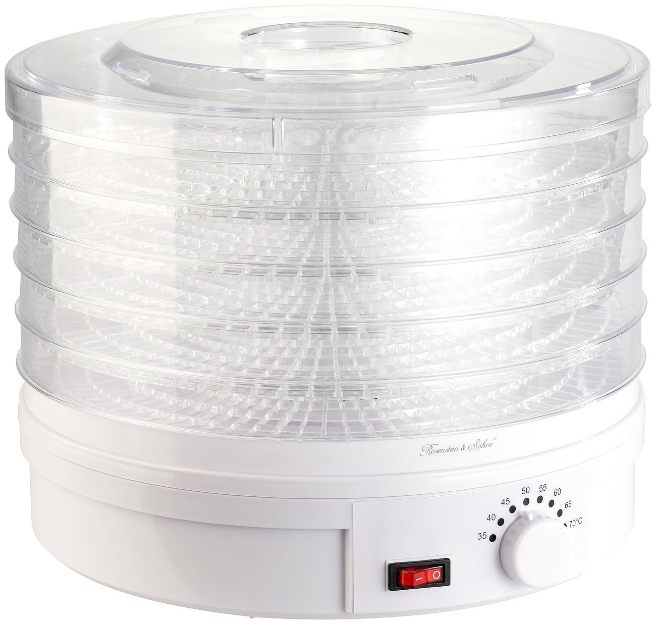 Rosenstein & Söhne Deshidratador de alimentos DH-25 con 5 bandejas, 245 W, blanco
