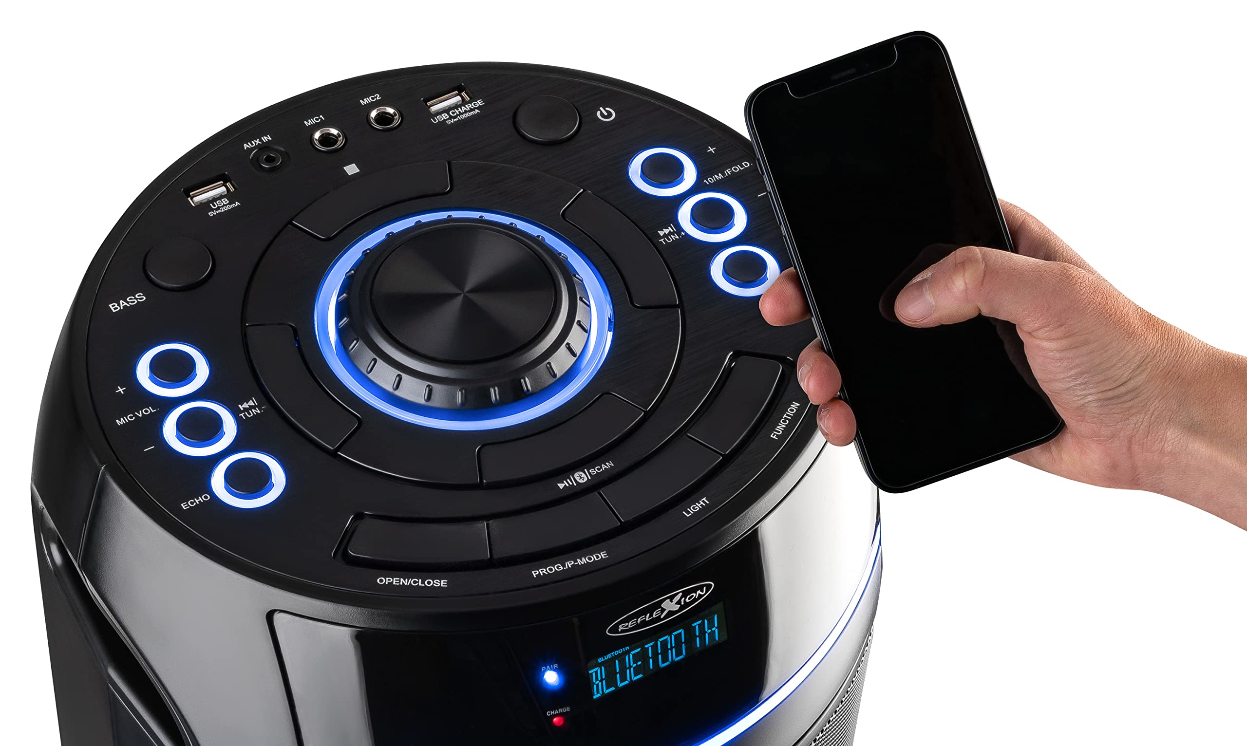 Reflexion PS10BTCD Enceinte Bluetooth USB, AUX, Lecture de CD