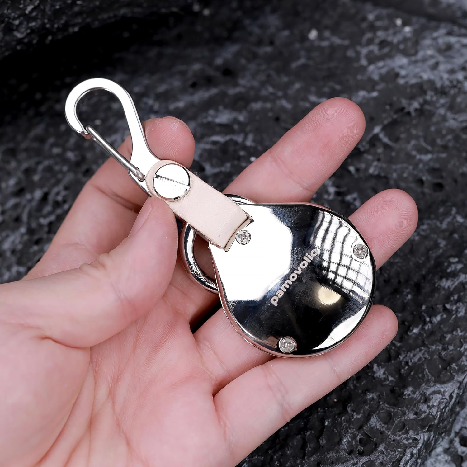 Keychain Vegetable Tanned Leather for Apple Airtags metal alloy case lost Luggage Pets car key Holder Carabiner Finders