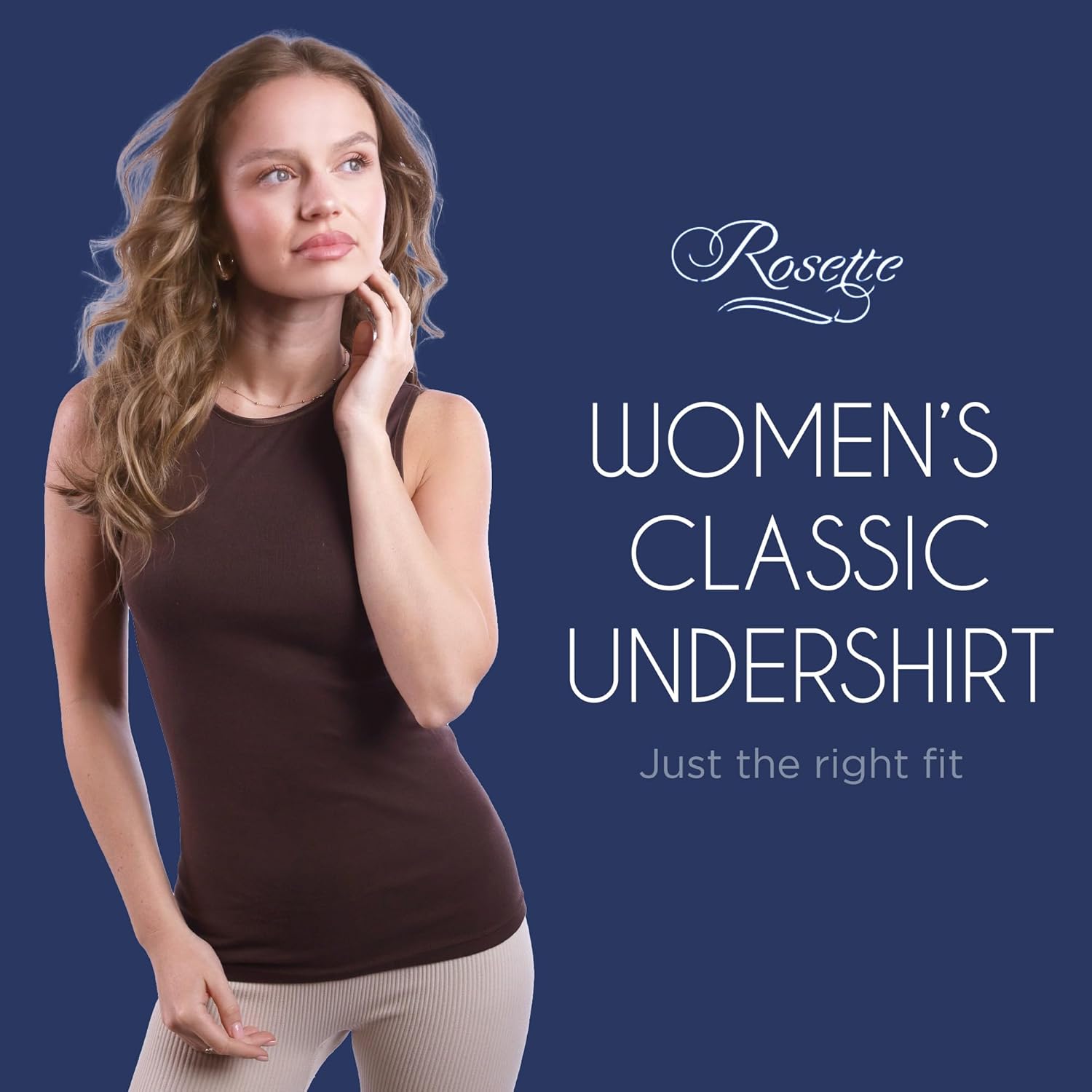 Women's Sleeveless Undershirt - Cotton - High Neck, Full shoulder design Chocolate Large - Image 2