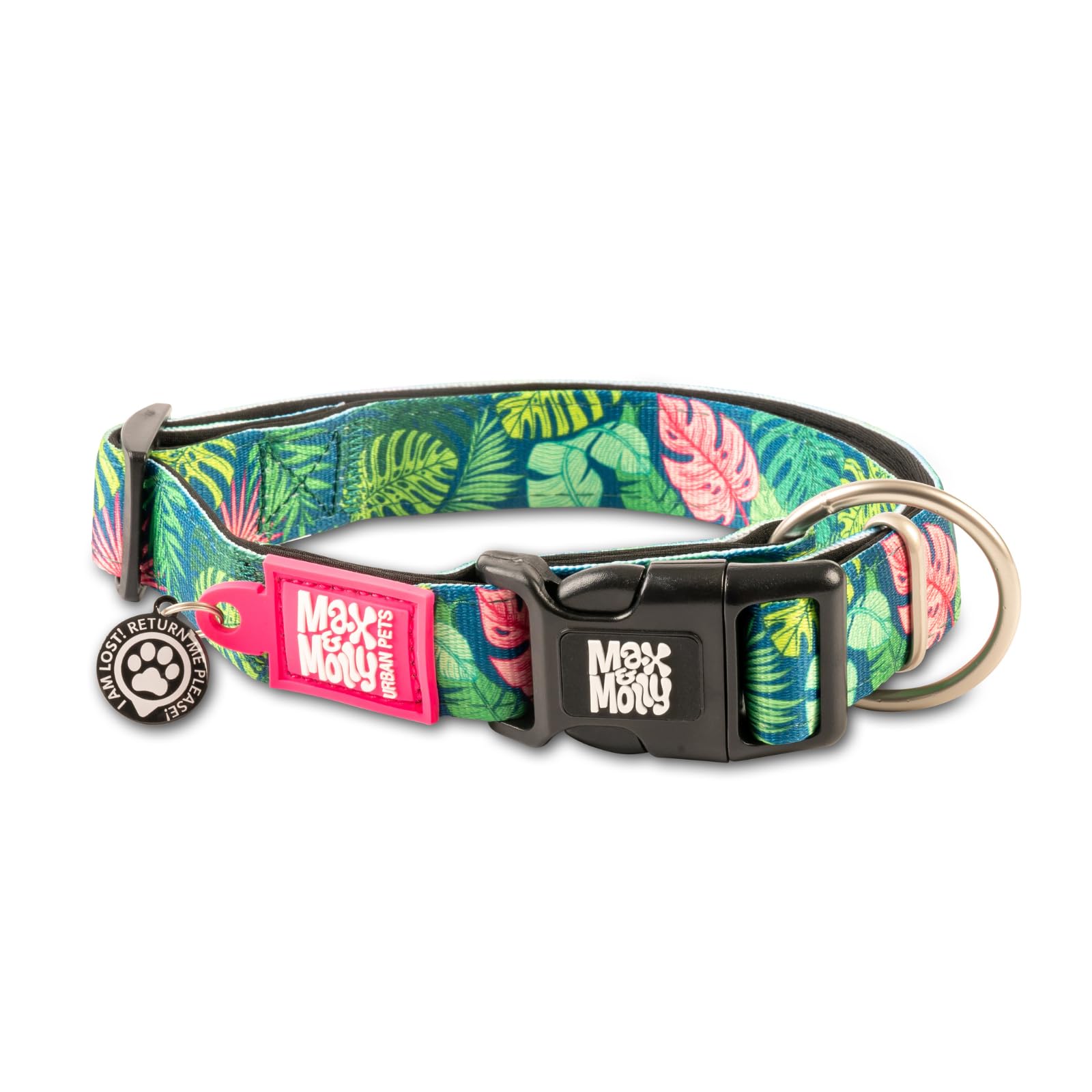 Max & Molly Dog & Puppy Collar with Power Buckle, Fun Style for Small, Medium, Large Dogs & Puppies, Waterproof, Comfortable, Adjustable, Includes Gotcha QR Code Pet ID