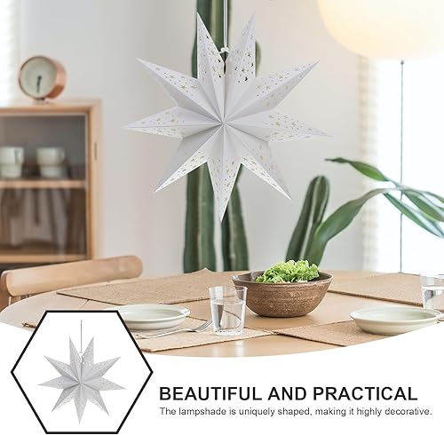 Miniatura 5 de Faroles de Papel con Diseño de Estrella 2 Piezas, Cubierta de Luz de Estrella, Guirnalda, Colgante para Faroles, Adorno para Árbol de Navidad, Tapa