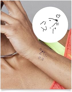 Inkbox Temporary Tattoos, Semi-Permanent Tattoo, One Premium Easy Long Lasting, Water-Resistant Temp Tattoo with For Now Ink - Lasts 1-2 Weeks, Hundido, 2 x 2 in