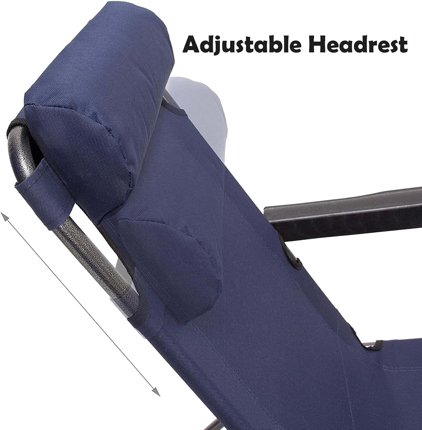 Patio Recliner Lounge Chair, Deck Folding Recliner Zero Gravity Outdoor Chair with Head Pillow, Foldable Reclining Chair for Beach Garden Outdoor Camping Bed