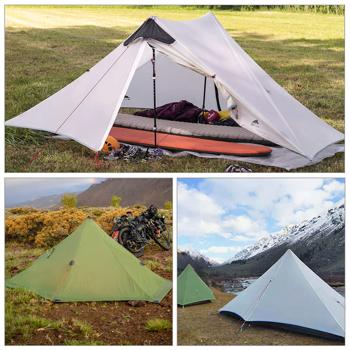 Nuovo LanShan Outdoor Ultralight Tenda da campeggio 1Persone / 2 persone Mesh Tent Shelter -Perfetto per il campeggio, Backpacking e Thru-Hikes