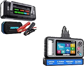 Avapow TJ68 Jump Starter 10000a with Avapow 2025 4-System Diagnostics Obd2 Scanner