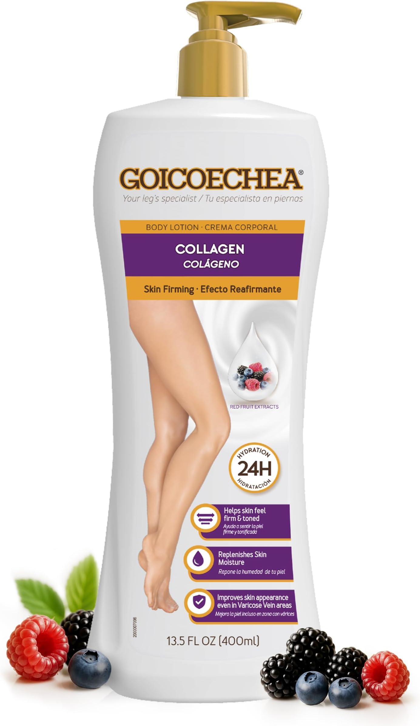 Goicoechea Skin Firming Cream | Body lotion with Collagen Elastin for Women, Skin Toned & Firming Lotion, Formula for Varicose Veins & Restless Legs, 24H Hydration, 13.5 oz, 1-Pack