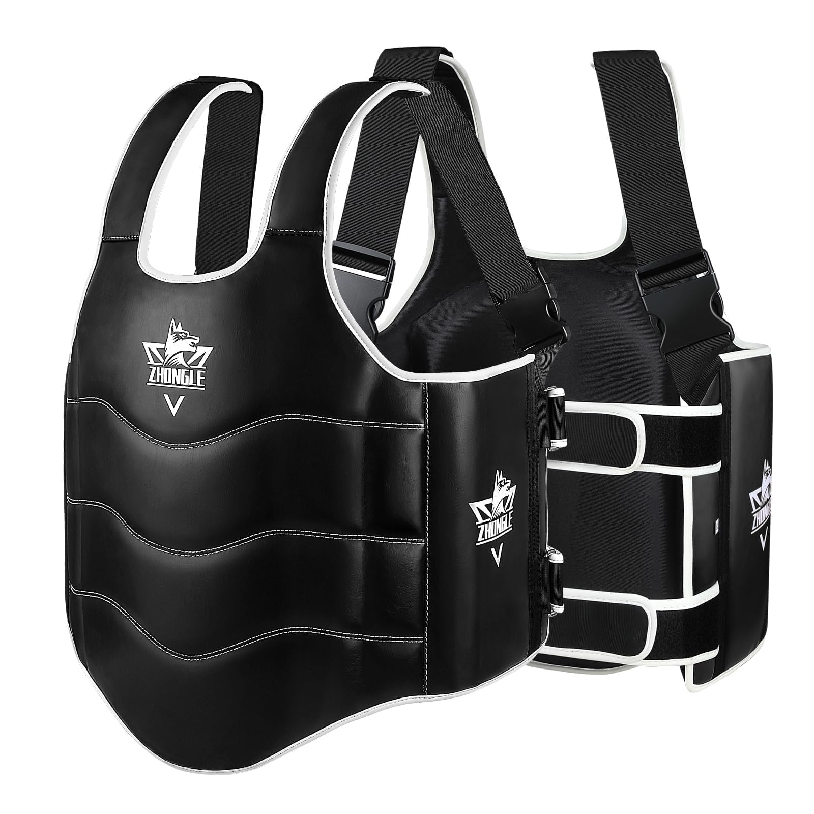 Boxing Chest Protector Adjustable MMA Taekwondo Muay Thai Chest Protector, Boxing Training Heavy Fist, Adjustable Shield, Martial Arts Upper Abdomen Protective Pad, Taekwondo