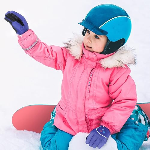 Miniatura 6 de Guantes de esquí de nieve para niños, impermeables, cálidos, guantes de snowboard para niñas y niños