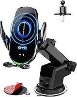 Vista 1 de Soporte inalámbrico para cargador de automóvil, carga rápida, sujeción automática de 15 W, soporte inteligente de inducción de control dual