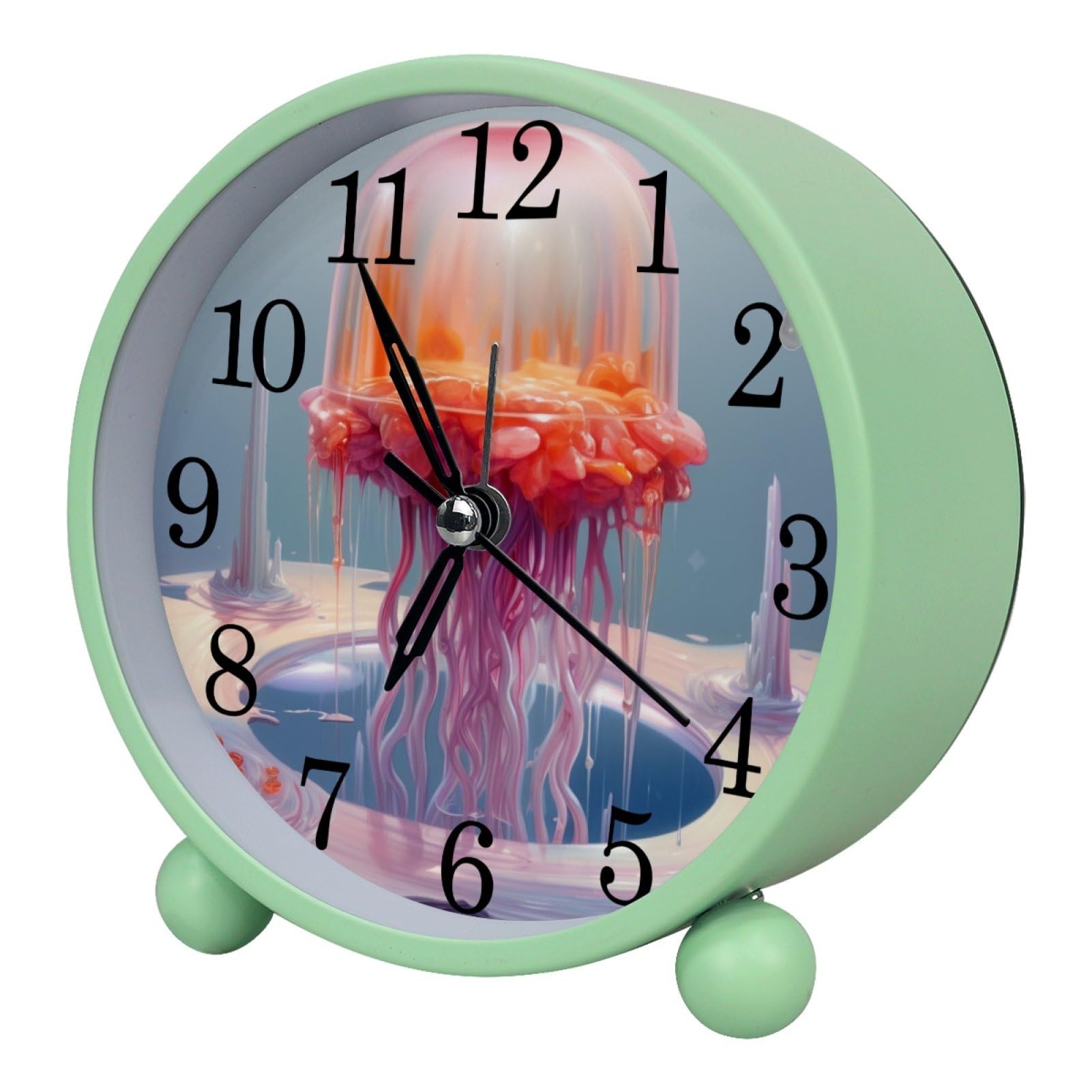 etoenbrc Battery Operated Clock Slient Plastic Table Clock Battery Operated Bedside Alarm Clock with Light for Bedroom Living Room(Color410)