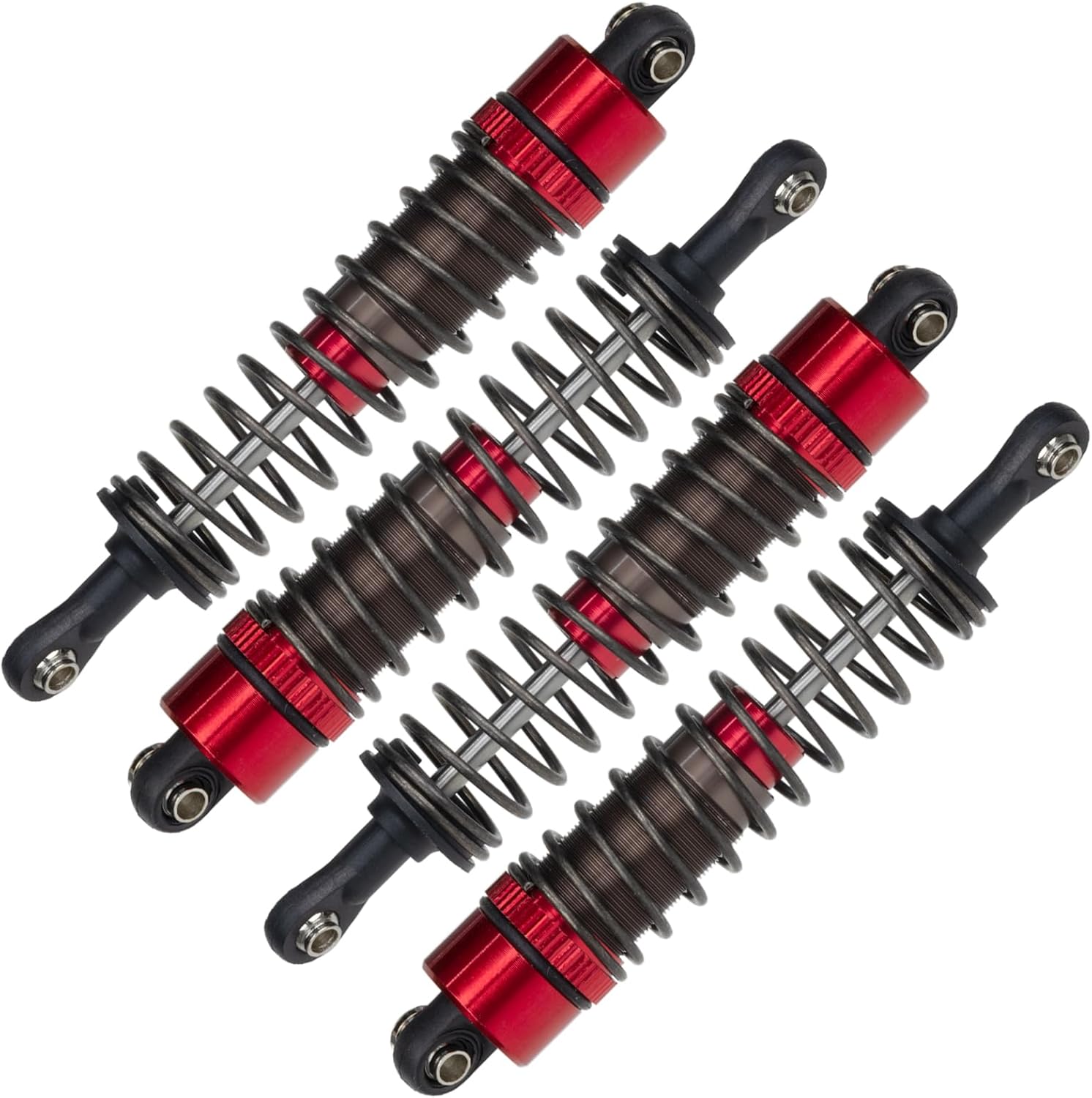 1/10 RC Crawler Shocks 4Pcs 85mm Aluminum Oil Filled Absorber Adjustable Damper Set for Tamiya CC-02 Axial SCX10 Capra D90 TRX4 Upgrades Parts (Red)