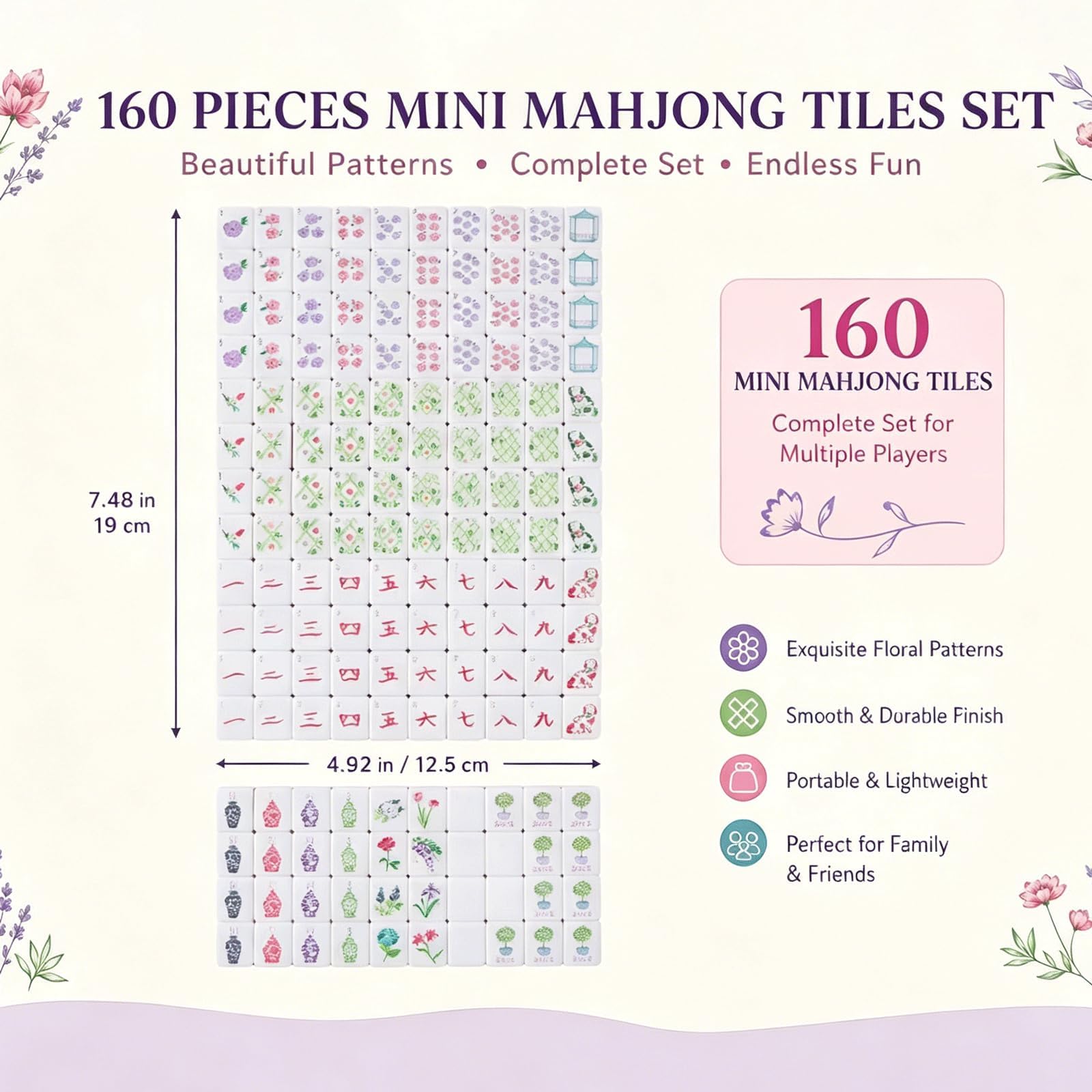 Amerikanische Mahjong-Steine, 2026 Premium-Set mit 160 Acryl-Steinen (4-schichtig) und Würfeln – Gravierte Mahjong-Steine ​​mit edler Tragetasche (Set,Pink-B)