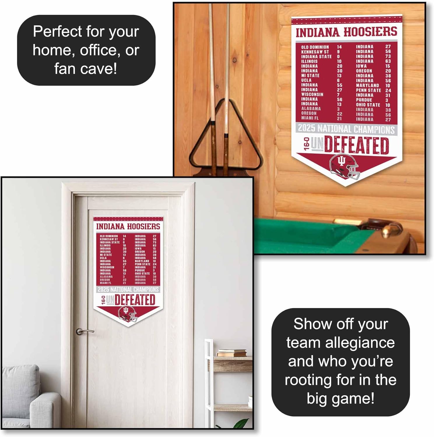 Indiana Hoosiers 2025 Undefeated Season and National Champions Banner - Image 3