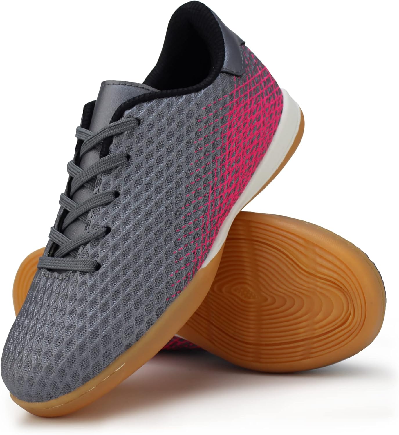 Hawkwell Unisex-Child Athletic Lace Up Boys Girls Indoor Trainer Soccer Shoe (Toddler/Little Kid/Big Kid) - Image 4