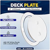 Vista 2 de Five Oceans Escotilla de barco, escotilla de acceso marino, escotilla redonda de placa de inspección con cubierta desmontable, plástico ABS blanco
