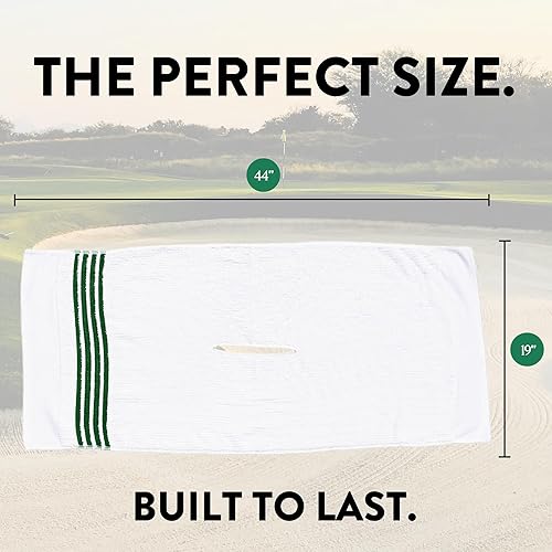 Miniatura 4 de The Tour Towel - Toalla grande de toalla de toalla de golf, absorbente de 19 x 44 pulgadas, corte central, accesorio perfecto para colgar carrito de