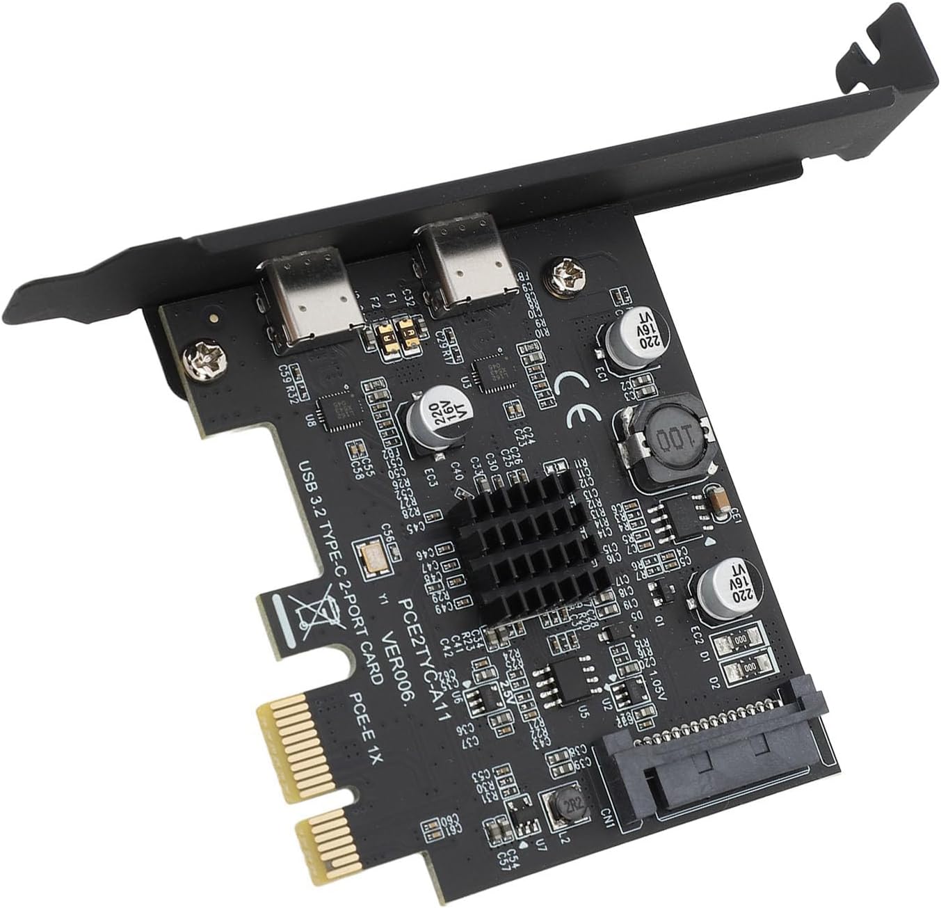 Dual USB C Expansion Card 10Gbps | ASM3142 PCIe Gen2 for Desktop