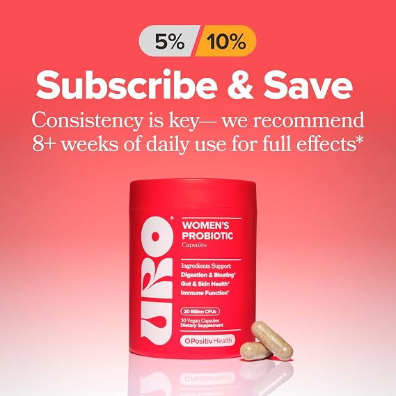 URO Womens Probiotic Vaginal, Gut & Skin 20B+ CFUs 30-Day Supply