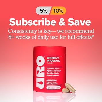 URO Womens Probiotic Vaginal, Gut & Skin 20B+ CFUs 30-Day Supply