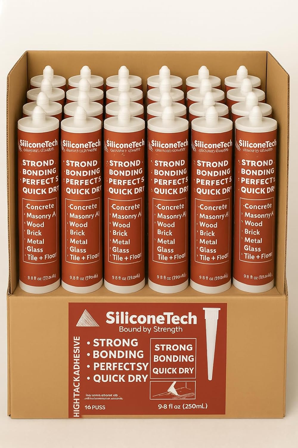 High Tack Construction Adhesive, 9.8 fl oz Cartridge, Versatile Construction Adhesive for Wood, Concrete, Stone, Brick, Plastic, Glass, Tile & Floor, Metal & More (6, Beige)
