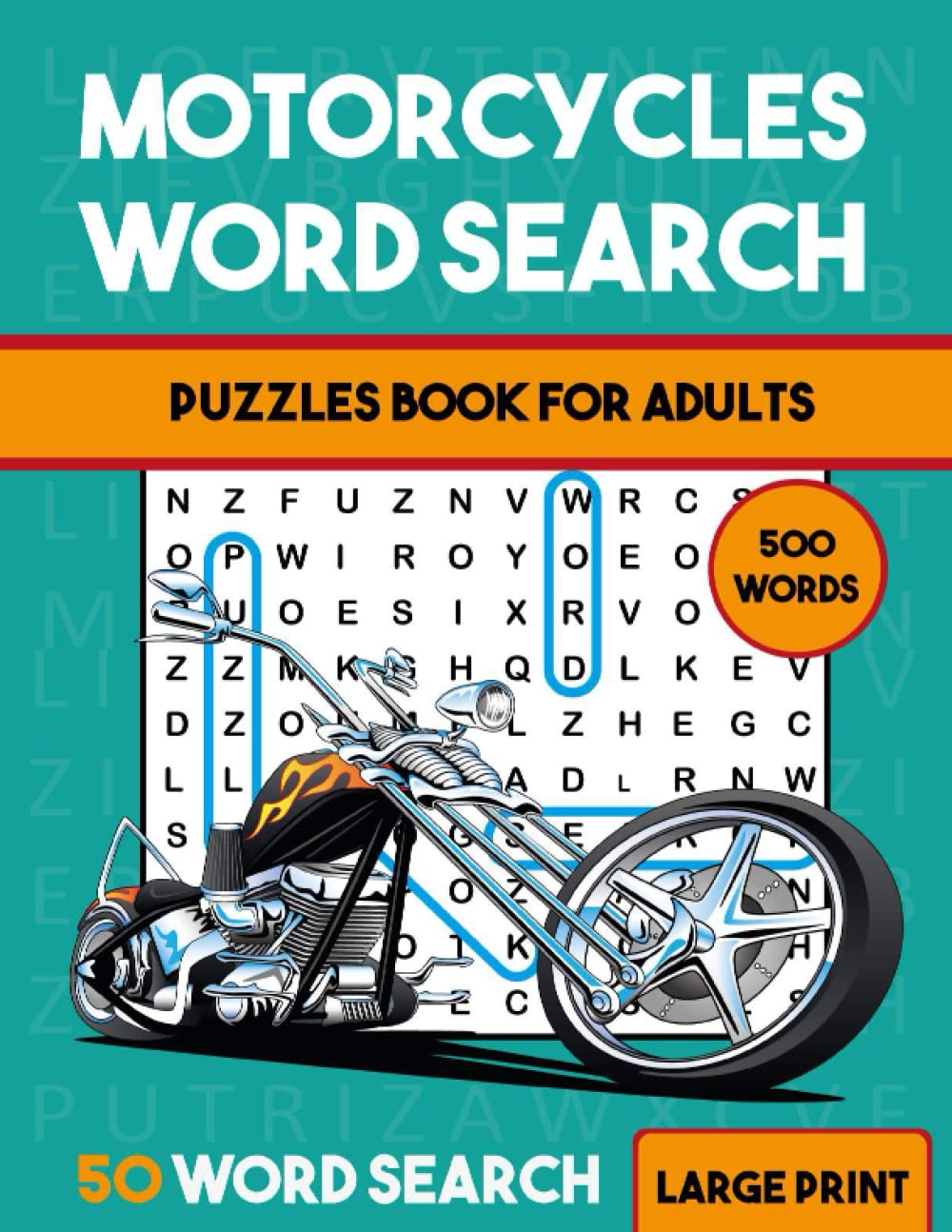 Motorcycles Word Search Puzzles Book For Adults: Motorcycle Word ...