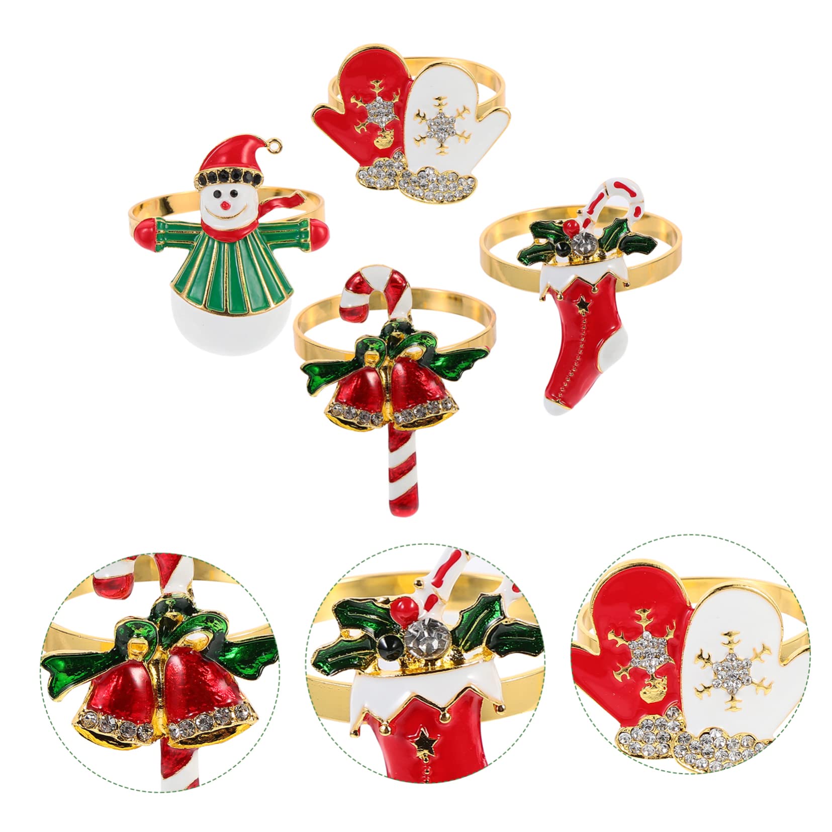 Cabilock 3 Set Fibbia Per Tovagliolo Di Natale Anelli Per Tovagliolo Di Natale Anelli Per Tovagliolo Di Pino Anelli Per Tovagliolo Di Perle Anelli Per Tovagliolo Alla Rinfusa 4 pezzi * 3