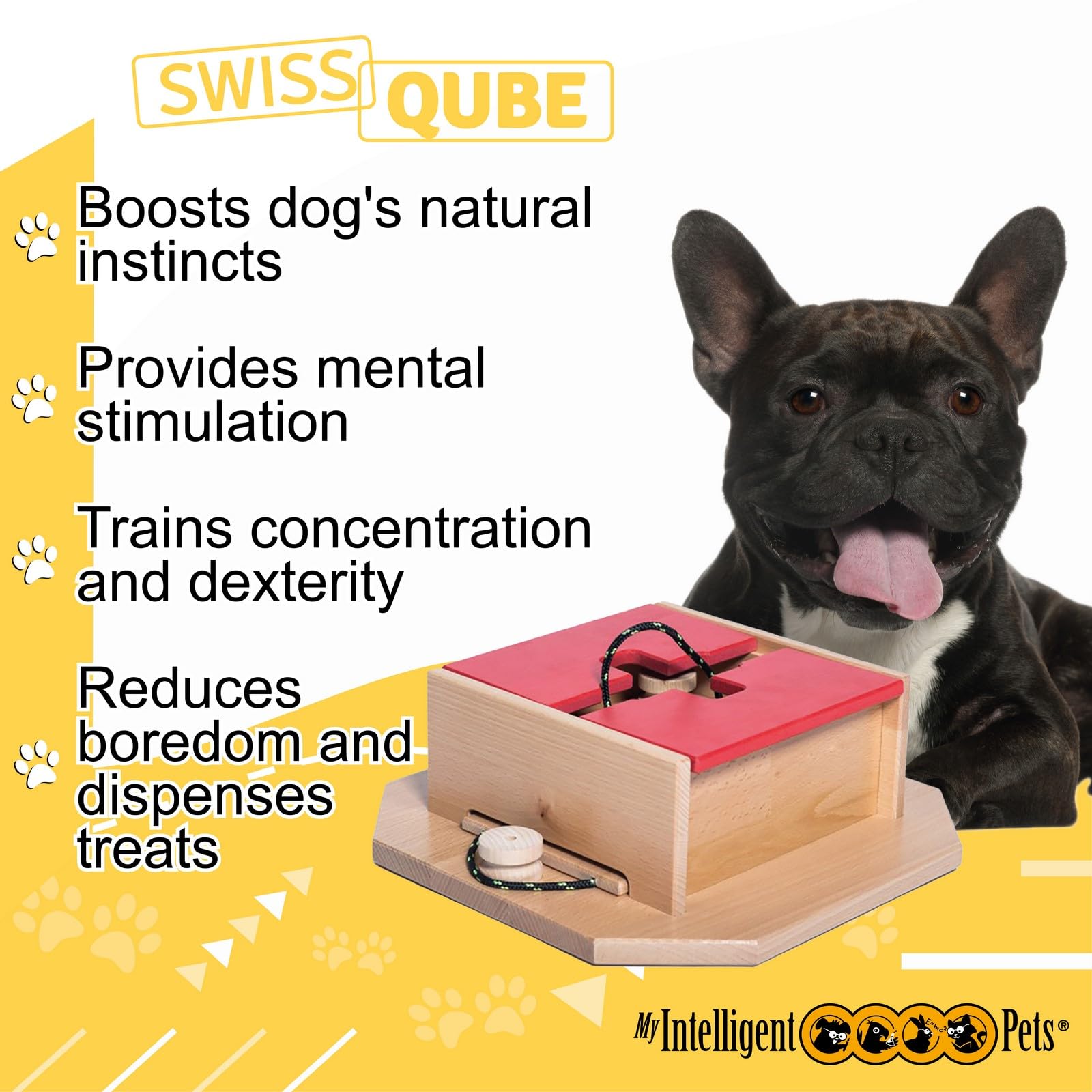 My Intelligent Pets MID-0SQ - Giocattolo Intelligente per Cani Giocattolo intelligente per cani Distributore di Dolcetti Interattivo Giocattolo per Cuccioli, giochi di Attivazione Mentale per Cani