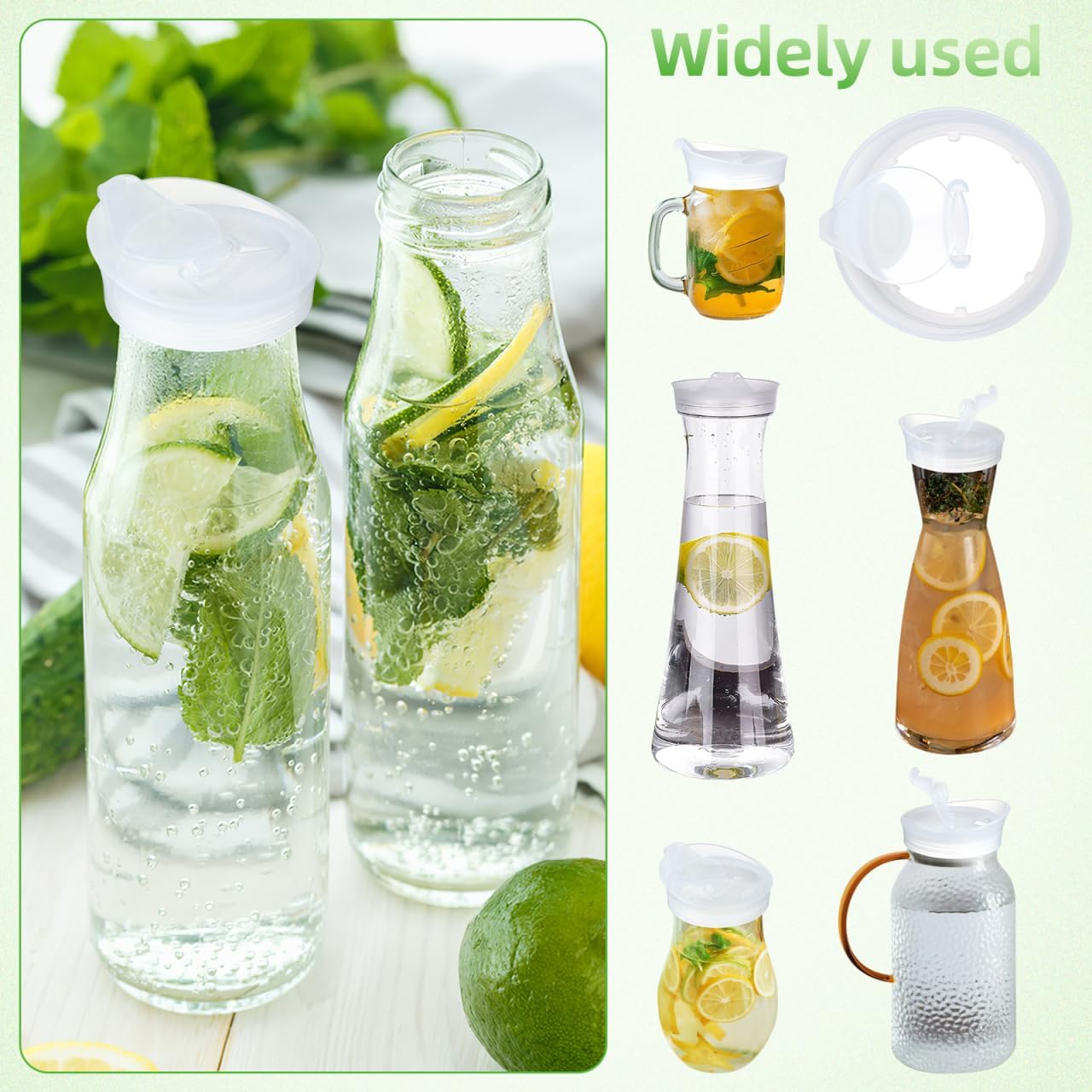 Alipis Water Pitcher Lid Replacement Cap 2.75 Inch Leak-Proof Seal for Glass Jugs Food-Grade Plastic Kettle Lid Accessories Easy to Open and Clean Ideal for Home and Restaurant Use