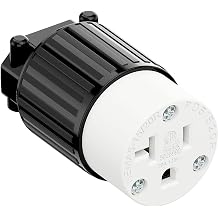 NEMA 5-20R Female Socket,20Amp/125Volt, NEMA 5-15R 15A/125V ETL Listed Heavy Duty 3-Prong Female Straight Blade Connector, 15/20Amp AC Industrial Grade Cord End Socket, Black/White