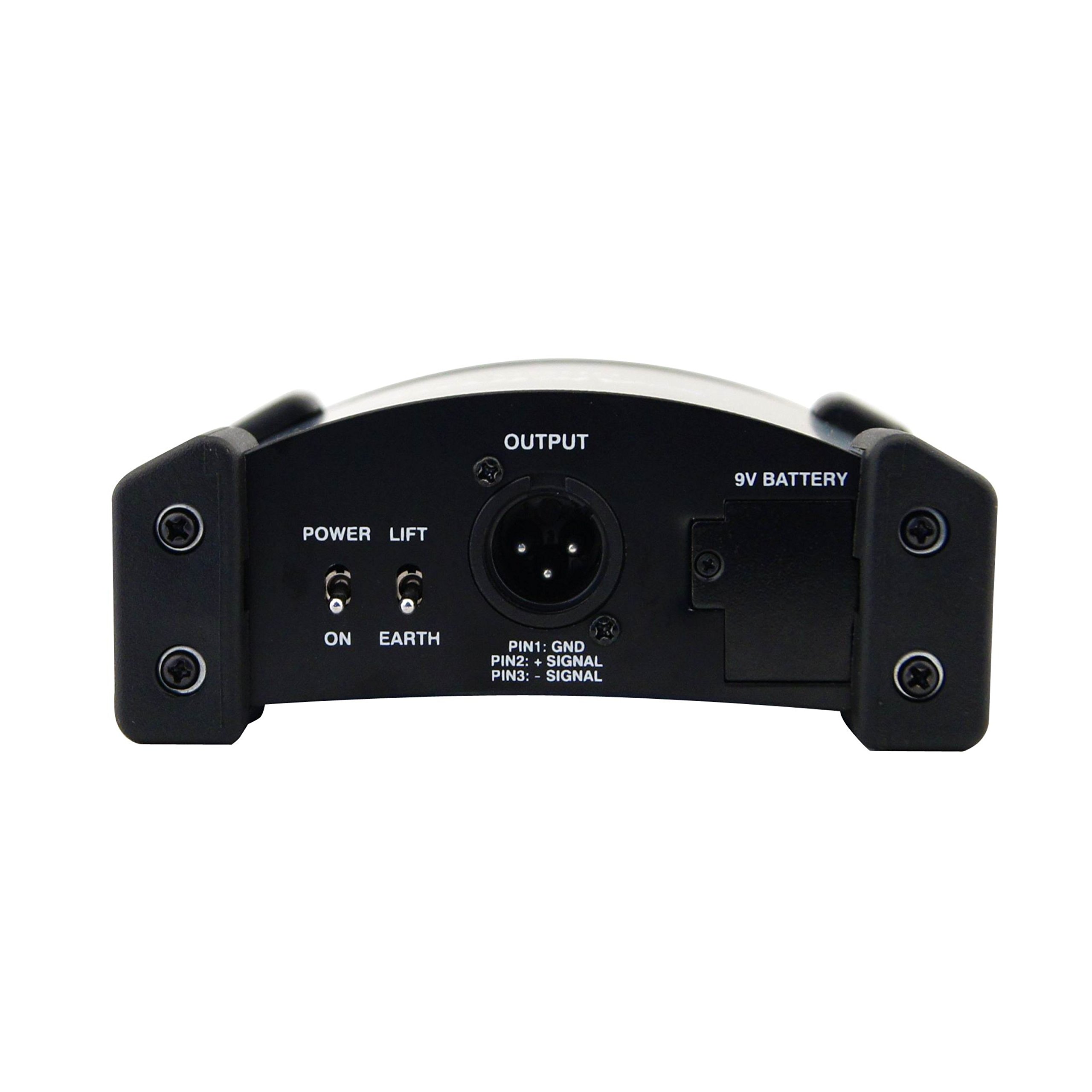 Fame Audio DI-100 Aktive DI-Box, Hochwertige Signalverarbeitung, 6,3 mm Klinken, XLR Input, Link Output, Eingangspegeldämpfung, Symmetrischer XLR Output, Ground-/Liftschaltung, Batterie- oder