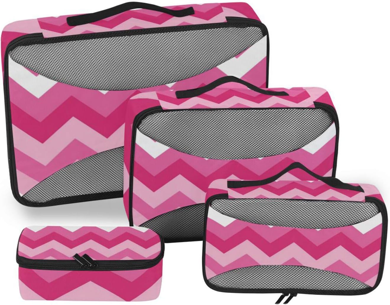 Blush 4 Pcs set bag organizer insert Mesh Travel Essentials expandable travel cubes for packing