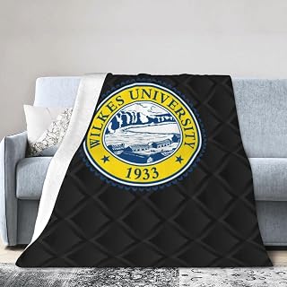 Wilkes University Logo Fleece Blanket, Very Soft Microfiber Flannel Blanket for Couch Warm and Cozy for All Seasons