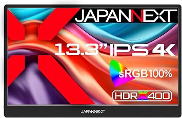 JAPANNEXT JN-MD-IPS1332UHDR 13.3-Inch Mobile Monitor IPS Panel 4K UHD 3840 x 2160 Resolution with Smart Case Type C / PC Compatible, Built-in Speaker, 100% sRGB, Non-Glossy