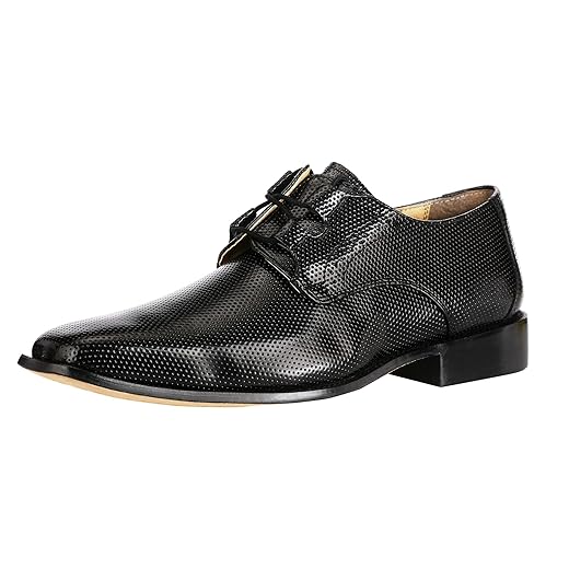 Sapato social Liberty Derby masculino formal sem couro clássico com design de pisada e cadarço, Preto, 9.5