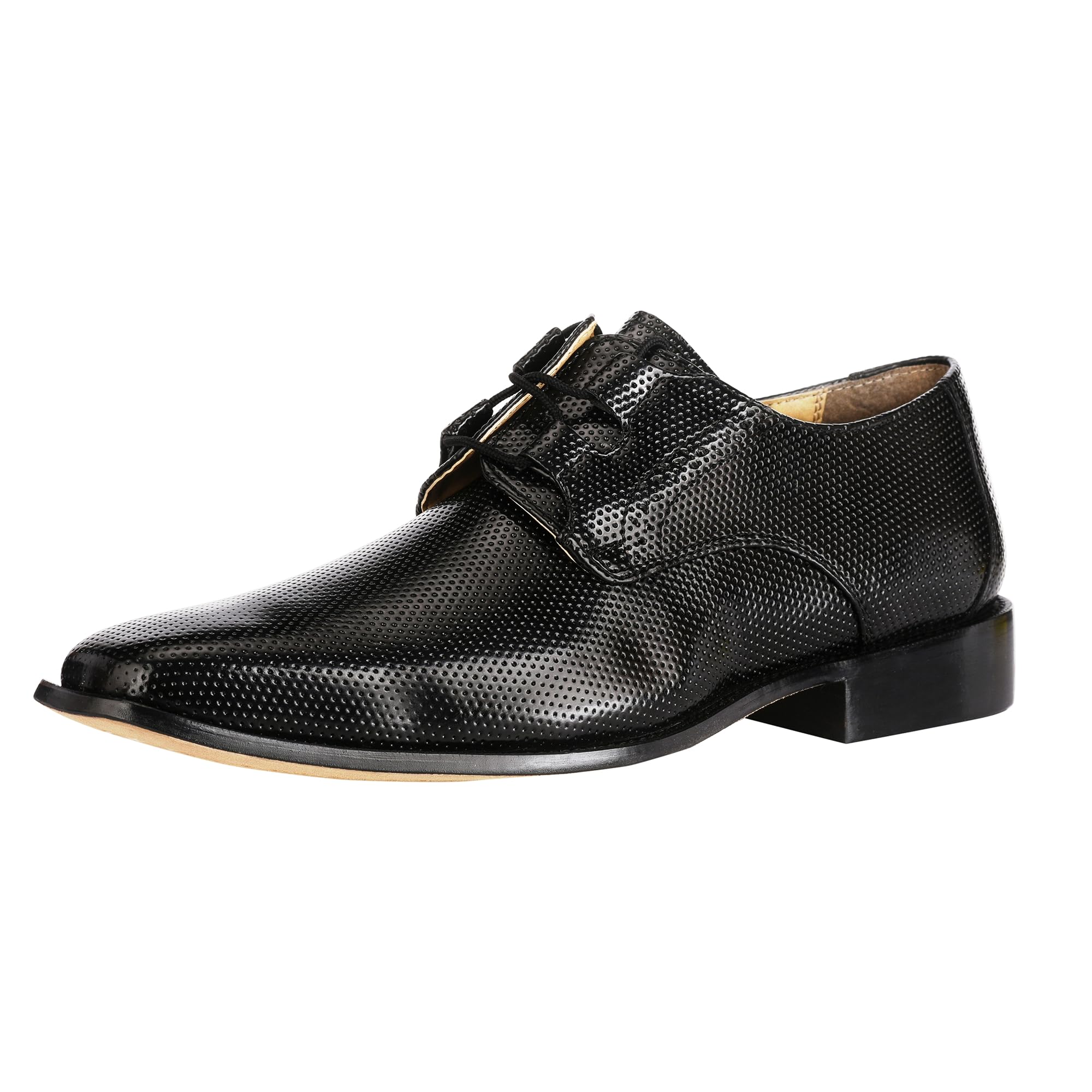 Mens Genuine Leather Classic Tread Design Lace Up Oxford Dress Shoes