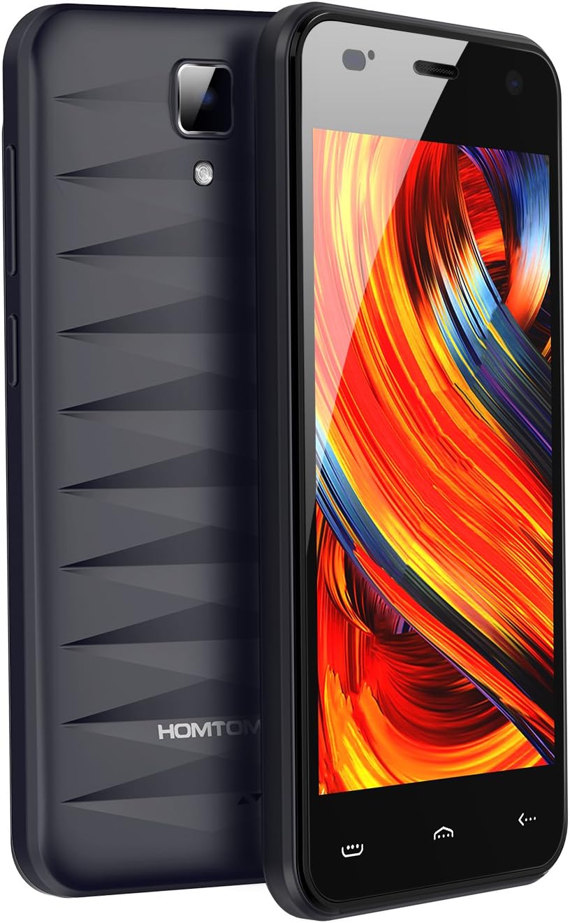 Unlocked Smartphone, HOMTOM HT26 Android 7.0 4G Mobile Phone 4.5 inch MTK6737 1.3 GHz Quad-core Phones with 1GB RAM+8GB ROM 2MP 5MP Camera Mobile Phone 2300mAh Battery OTG OTA GPS