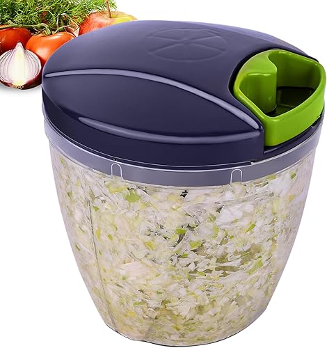 Procesador de alimentos manual profesional picador de verduras, ideal para verduras, jengibre, frutas, frutos secos, hierbas900ml