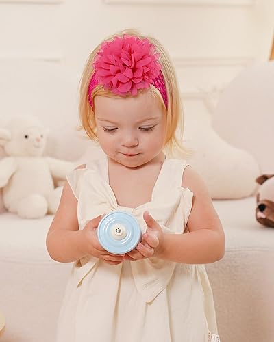 Miniatura 4 de jollybows 12 piezas de diadema para recién nacidos, de gasa, con flores, accesorios para el cabello de nailon suave, accesorios para el cabello para