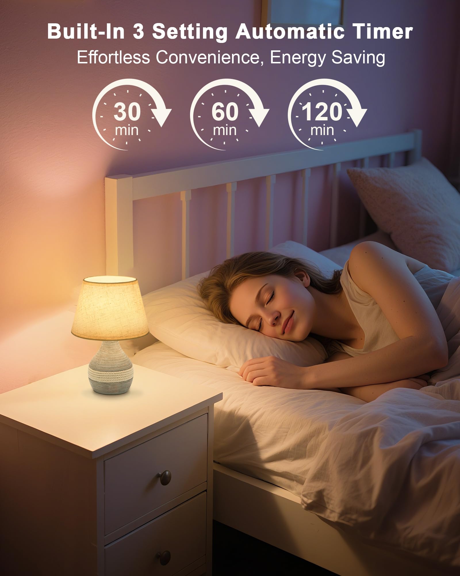 Lampada da tavolo in ceramica senza fili con timer, dimmer, paralume di lino, lampada da tavolo a telecomando, piccola lampada da tavolo ricaricabile, lampada da comodino moderna Mid Century