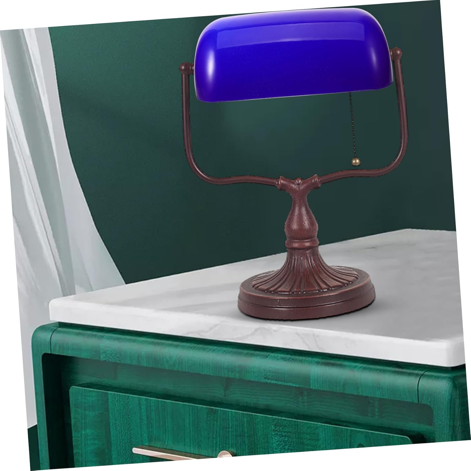 Blue Glass Lampshade Vintage Bankers Lampshade Replacement for Table Lamp Vintage Lamp Shades