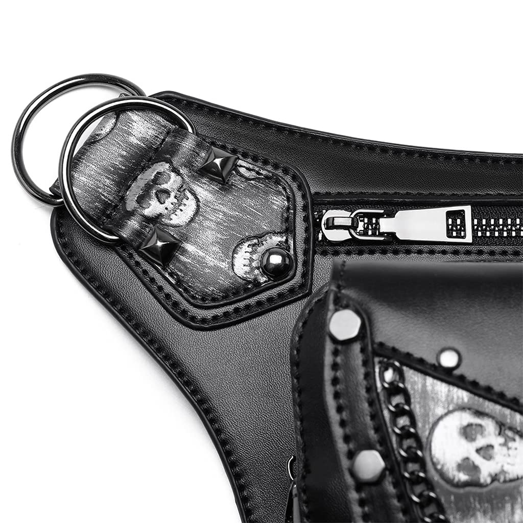 Sac Banane Steampunk Holster de Cuisse Besace Gothique Sacoche Épaule Vintage en Polyester Résistant Adapté pour Femmes Usage Quotidien Cyclisme