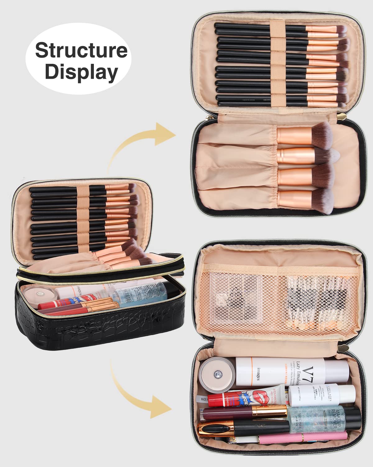 BLUBOON Bolsa De Maquillaje Con Cremallera, Organizador